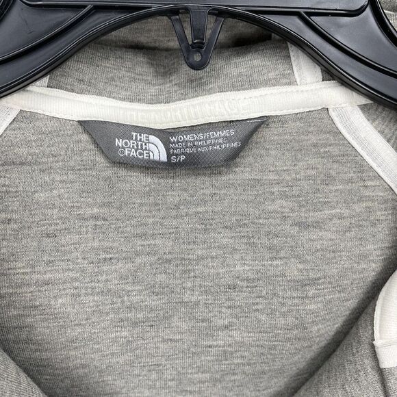 NORTH FACE Womens Neo Thermal Snap Hoodie Jacket EUC Heather Gray Knit Small S - Picture 10 of 12